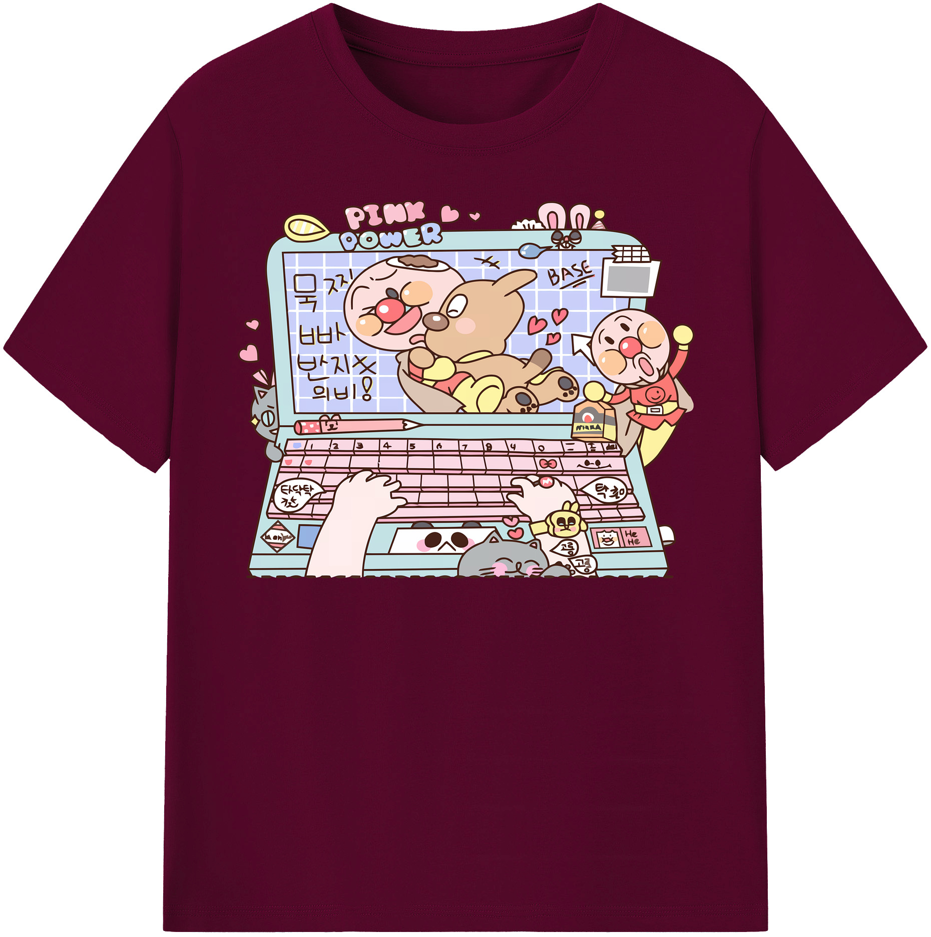 （画像用） アンパンマン Anpanman レディースカジュアルプリントTシャツ（綿100％）